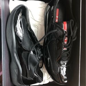 Prada Patent and Mesh Sneakers